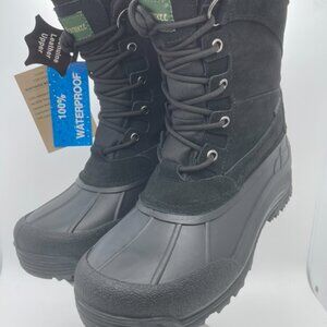 Northikee Fw18al-06 Black Leather Upper Men's Winter Waterproof Boots New